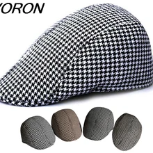 VORON новые весенние и осенние женские вязаные береты Мужские Винтажные Клетчатые Шерстяные Теплые шапки toca повседневные береты