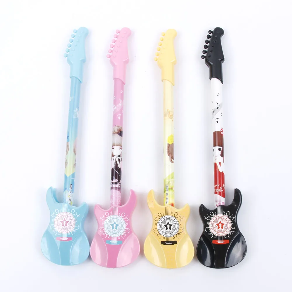 

JESJELIU 1 Pc 0.38mm Cute Kawaii Plastic Gel Pen Creative Guitar Novelty Pens For Kids Gift Korean Stationery