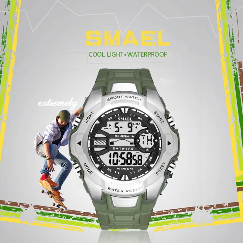 Цифровые наручные часы в стиле милитари SMAEL Cool S Shock Relojes Hombre повседневные