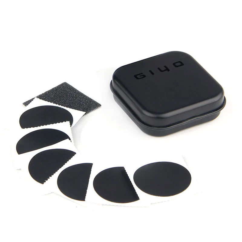 

Portable Small Black Bicycle Tire patches Puncture Repair Glueless Kit Riding Supplies Sandpaper Iron box Bike