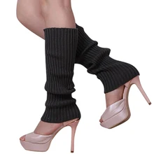 Women Solid Color Knit Winter Leg Warmers Knee High Legging Boot 1P6U