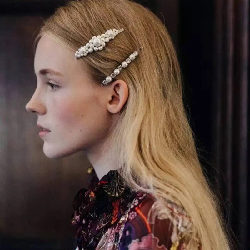 

Elegant Pearl Hair Clips Metal Bobby Hairpin Barrettes Women Hair Accessories Wedding Party Styling Tools Hair Pins Wholesale