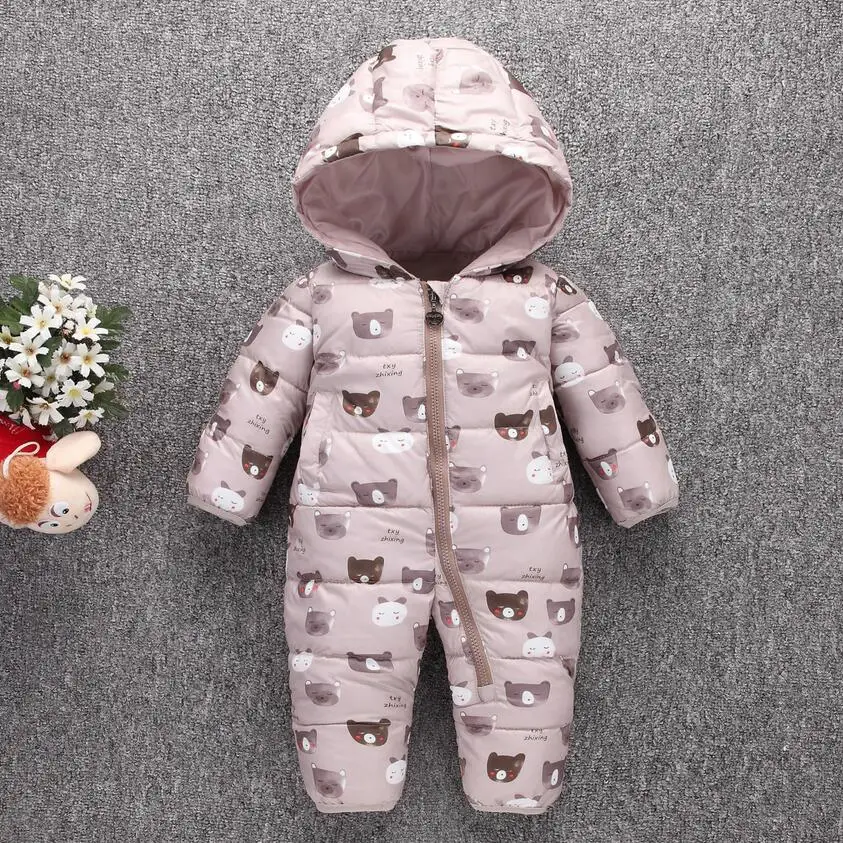 Toddler Baby Down Cotton Cartoon Rompers Newborn Baby clothes snow suit  Winter Thick Warm Children Clothing