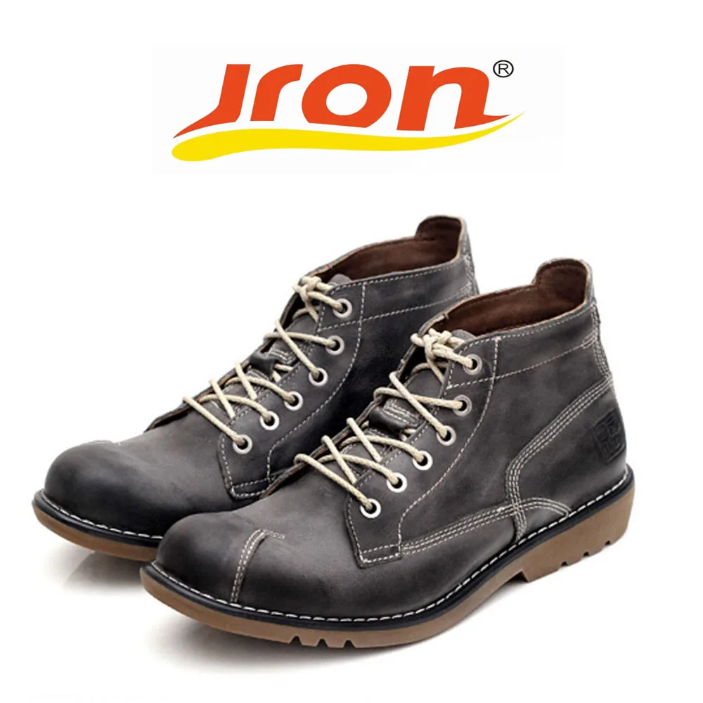 Jron Waterproof Men Short Boots Genuine Cow Leather Ankle Autumn Winter