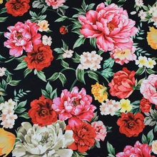 Европейская мода пион цветение Цифровая живопись жаккардовая ткань для платья лоскутное tissu au метр telas tissus tecido DIY