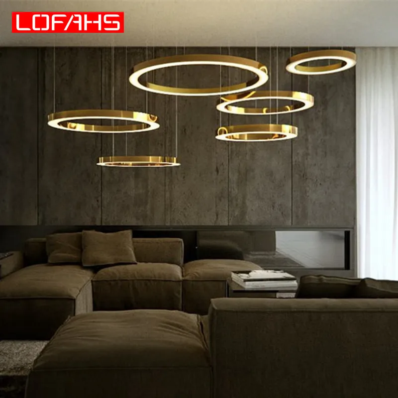 Современная светодиодная люстра LOFAHS роскошные большие круглые лампы для