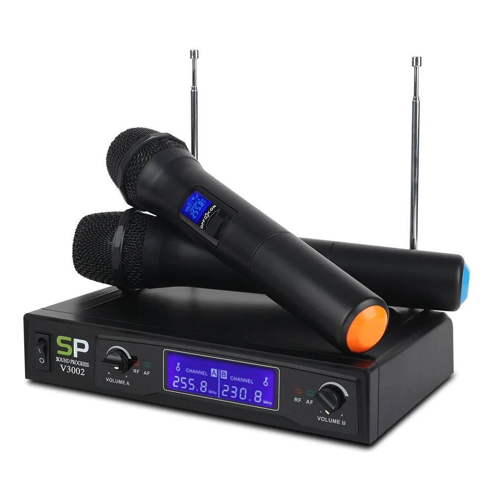 XTUGA SOUNDPROGRESS V3002 VHF Беспроводная микрофонная система с ручным микрофоном двухсторонний канал дизайн анти-помехи