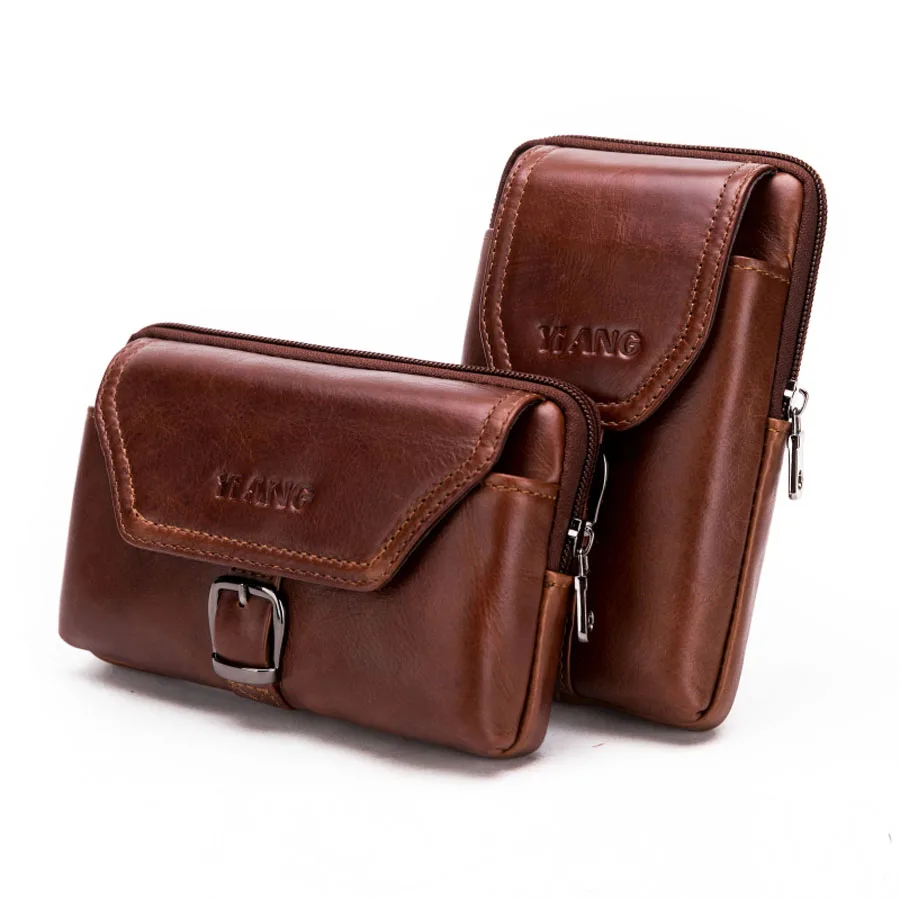 New Men Oil Wax Genuine Leather Cowhide Vintage Travel