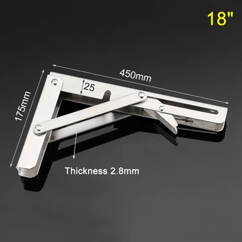 

2pcs Stainless Steel Folding Stand Table Bracket Shelf Bench 200kg Load Heavy MDJ998