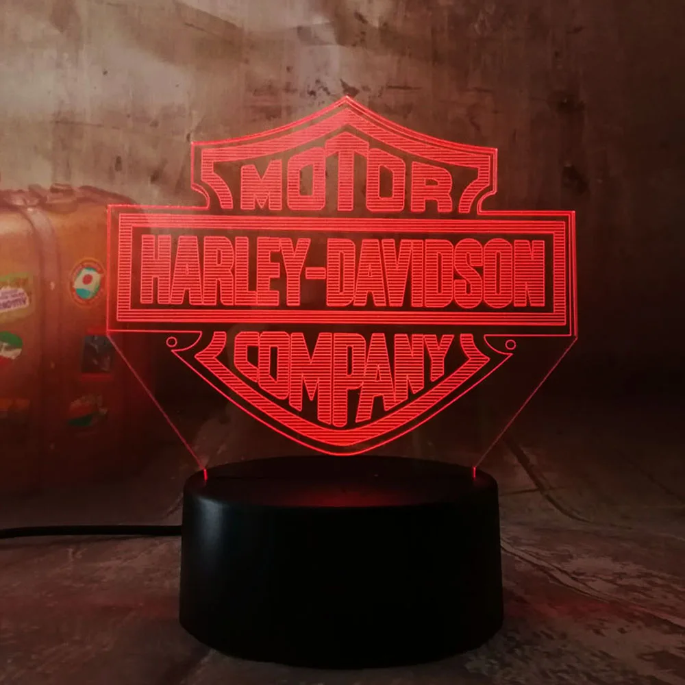 

New Cool 3D Motorcycle Symbol 3D LED Night Light Touch RGB 7 Color Bedroom Table Lamp Kids Boy Toys New Year Christmas Gifts
