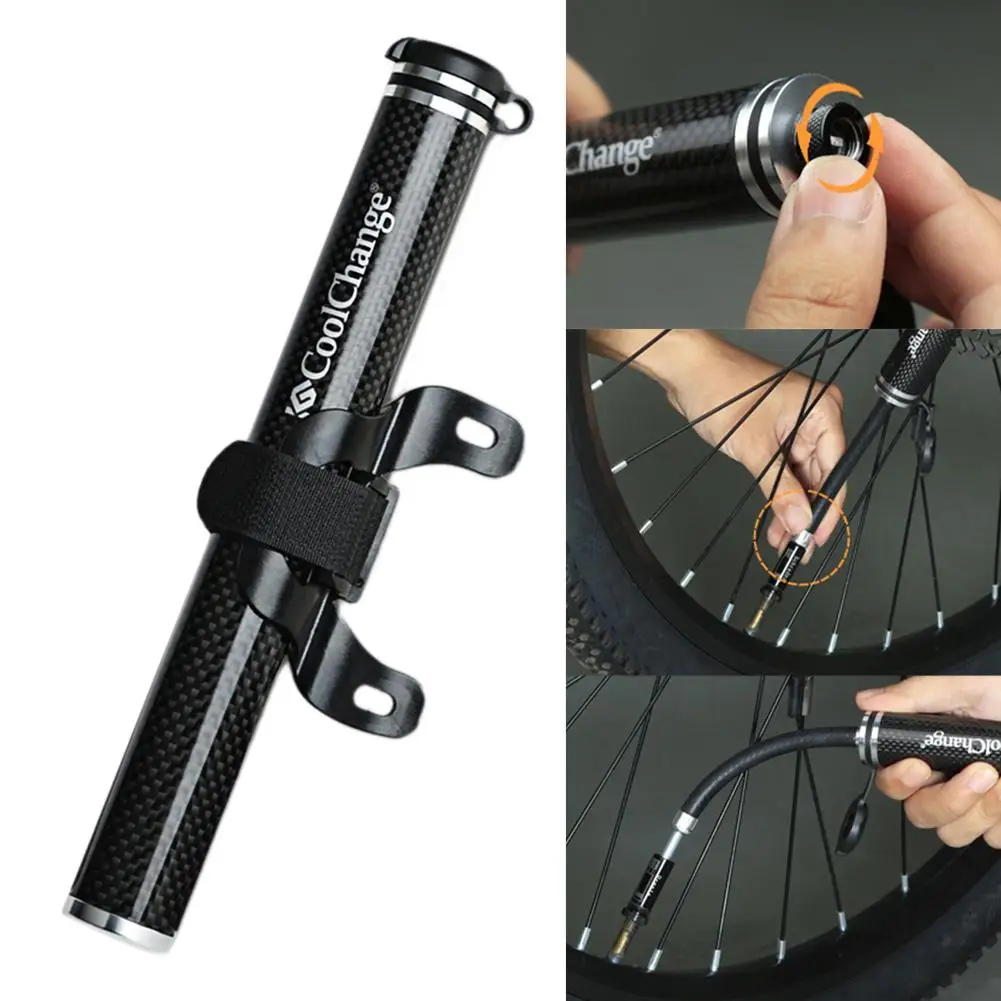 

Bicycle Pump Mountain Bike Portable Pump With High Pressure Free Shipping Carbon Fiber Mini Pump Bike Accessories