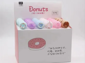 

New Korea Pretty Donuts Gel Pen Cartoon Stationery Prize Kawaii Stydent Pen Office Writing Pen Black Neutral Ink Pen 48pc/lot