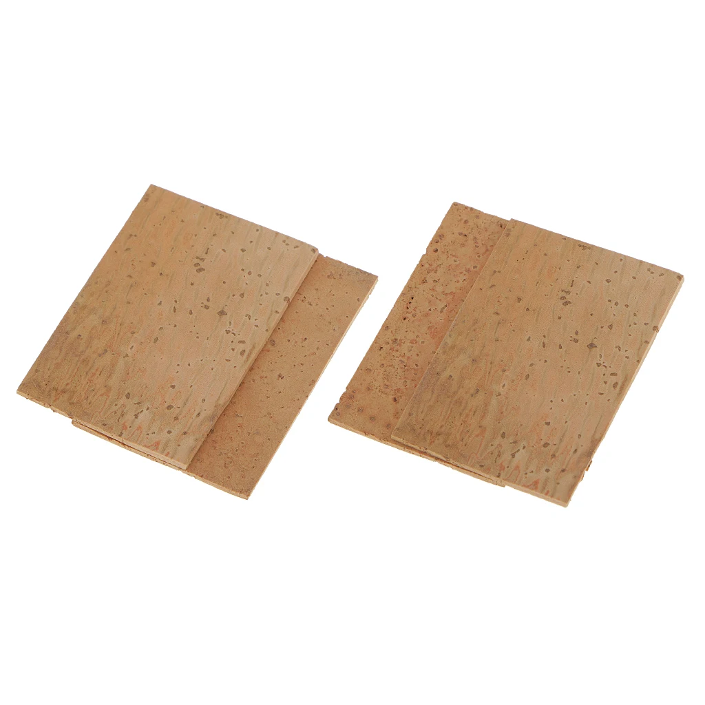 4Pcs 61 x 40 x 2mm Natural Saxophone Neck Cork Sheet for Soprano/Tenor/Alto Sax Parts