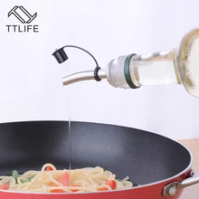 TTLIFE 1 шт. бутылочный носик для масла из нержавеющей стали для красного вина и шампанского с черной крышкой из силикагеля Kictchen барные инструменты