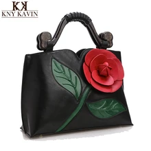 Große Rose Blume Frauen Leder Handtaschen Luxus Frauen Handtasche Berühmte Marke Weibliche Tote Frauen Umhängetasche Vintage Frauen Tasche