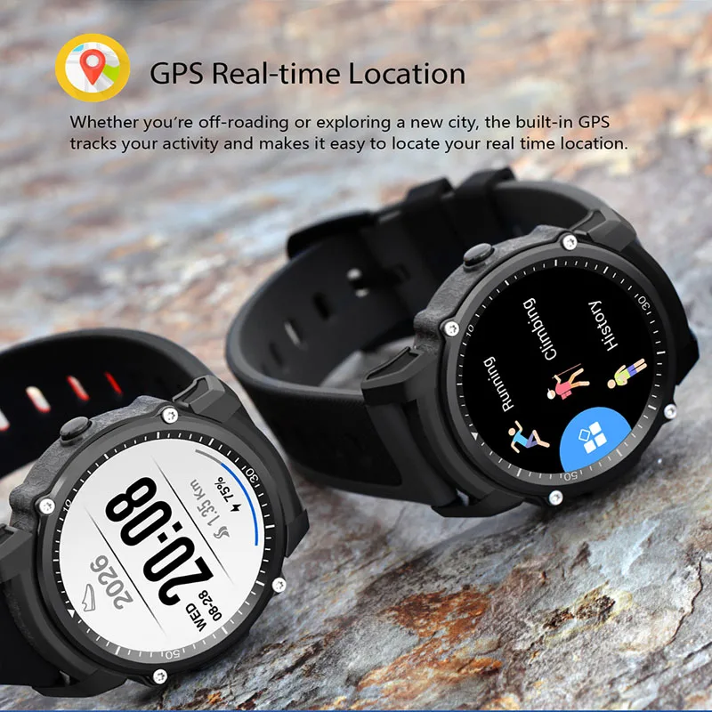 WQ FS08 gps Смарт-часы Android часы фитнес-трекер для измерения сердечного ритма Smartwatch IP68 водонепроницаемый gps трекер активности Smartwatch