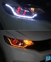 led auto headlights Crystal tear light drl white amber turning light led flexible drl free shipping