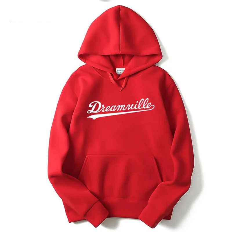  2017 New Dreamville Records Hoodies Sudaderas Hombre Men's Hooded Sweatshirt Black/gray Cotton Trac