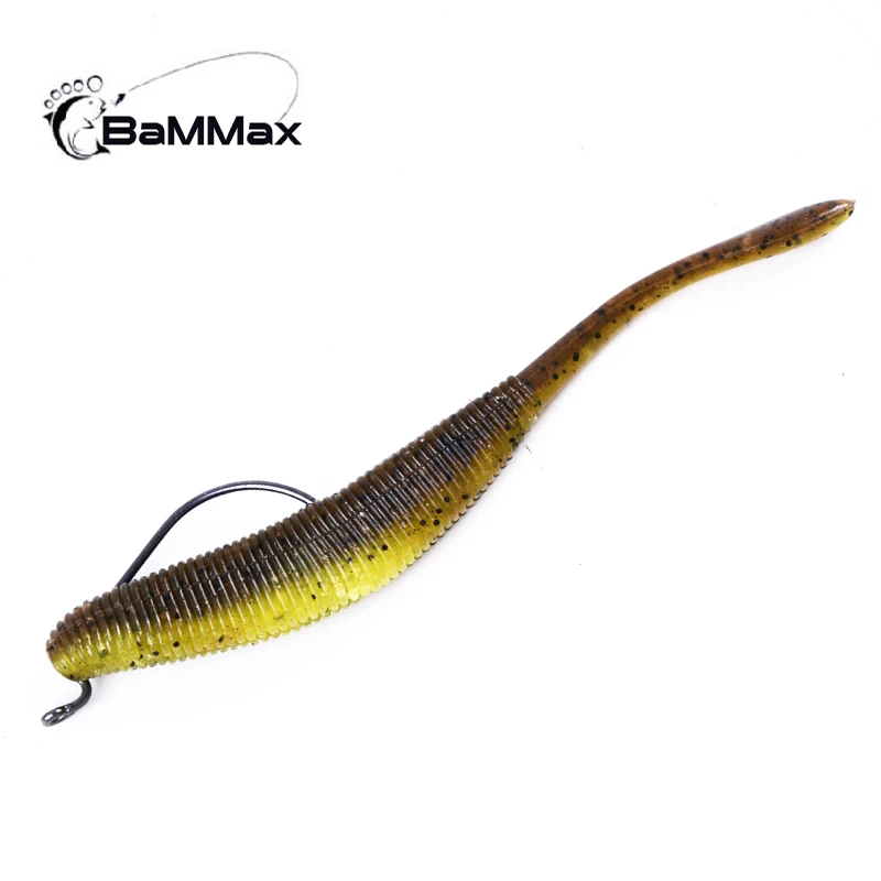Bammax Fishing Lure 5pcs/lot 3.5g 9.5cm Soft Worm Lures Minnow Swimbaits Silicone Soft Bait Artificial Fly Fishing Tackle pesca