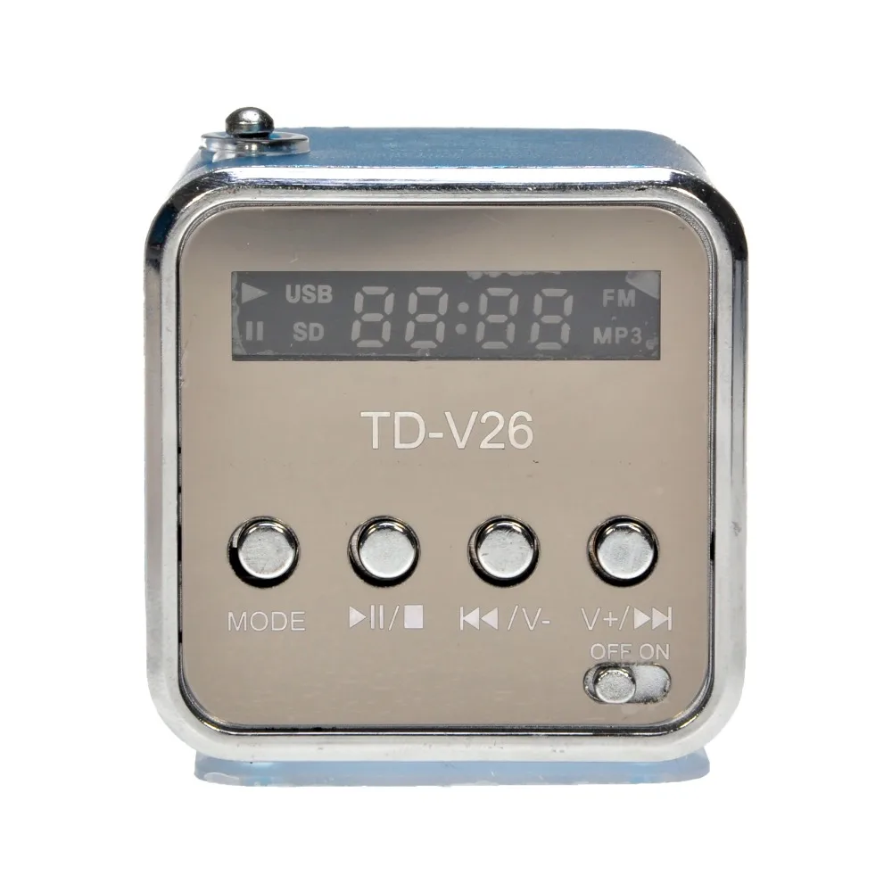 Kebidu Портативный Динамик TD V26 мини Алюминиевый USB звук стерео FM радио Поддержка TF/SD