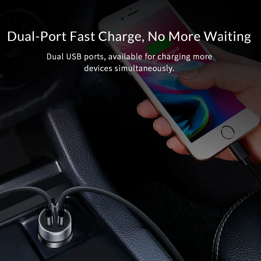 ORICO USB شاحن سيارة للهاتف المحمول 5V2. 1A 5V1A شاحن سيارة ذكي Adpater ل سامسونج Xiaomi هواوي هاتف لوحي