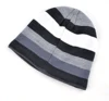 Men's Skullies Hat Bonnet Winter Beanie Knitted Wool Hat Plus Velvet Cap Thicker Stripe Skis Sports Beanies Hats for men ► Photo 3/6