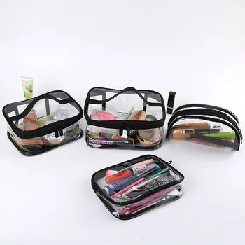 

New Transparent Cosmetic Bags 2018 Fasahion Women Large Water Proof PVC Travel Toiletry BagMake-up Organizer Pouch Makeup Case