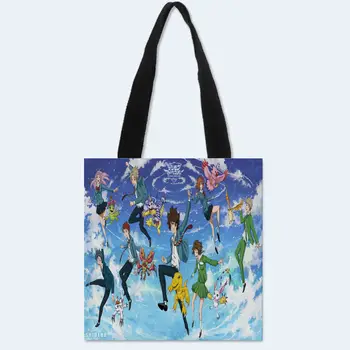 

HEARMNY Custom Digimon Tote Bag Double-sided printed Linen Casual Canvas Tote Bag Women's Handbags