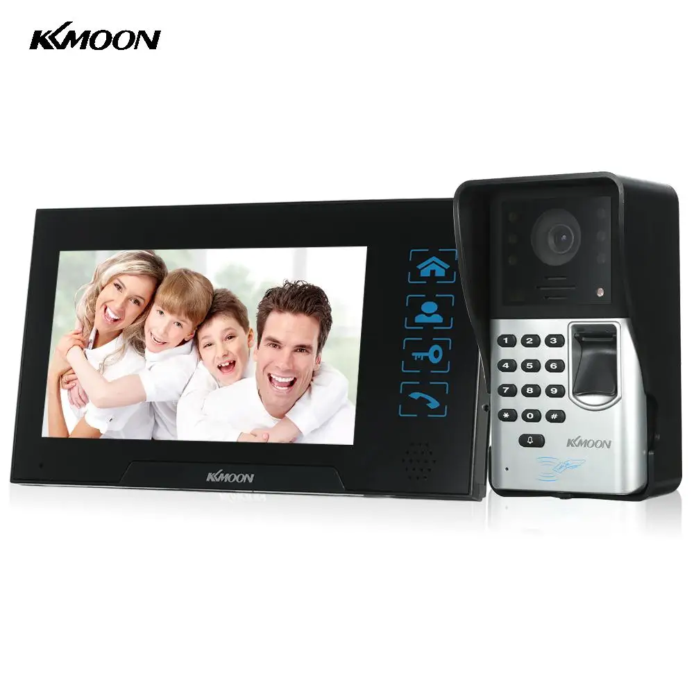 

KKmoon 7 inch Video Doorbell Visual Two-way Audio Intercom Fingerprint Rainproof Night Vision Remote Unlock Video Door Phone
