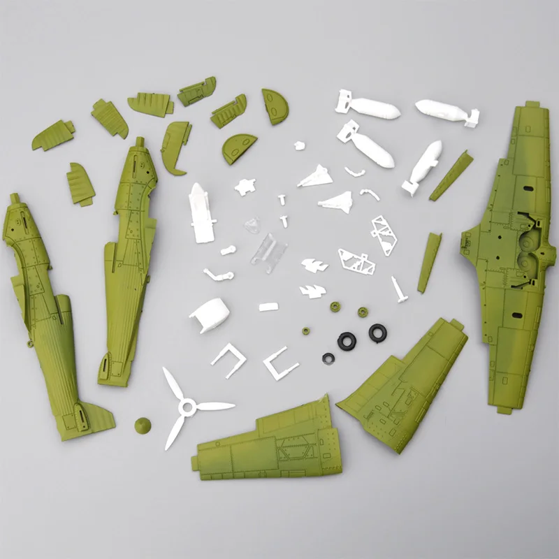 1Pcs Random Color 1/48 Assemble Simulation Fighter Model Toys Building Tool Sets Aircraft Diecast War-II Hurricane Fighter