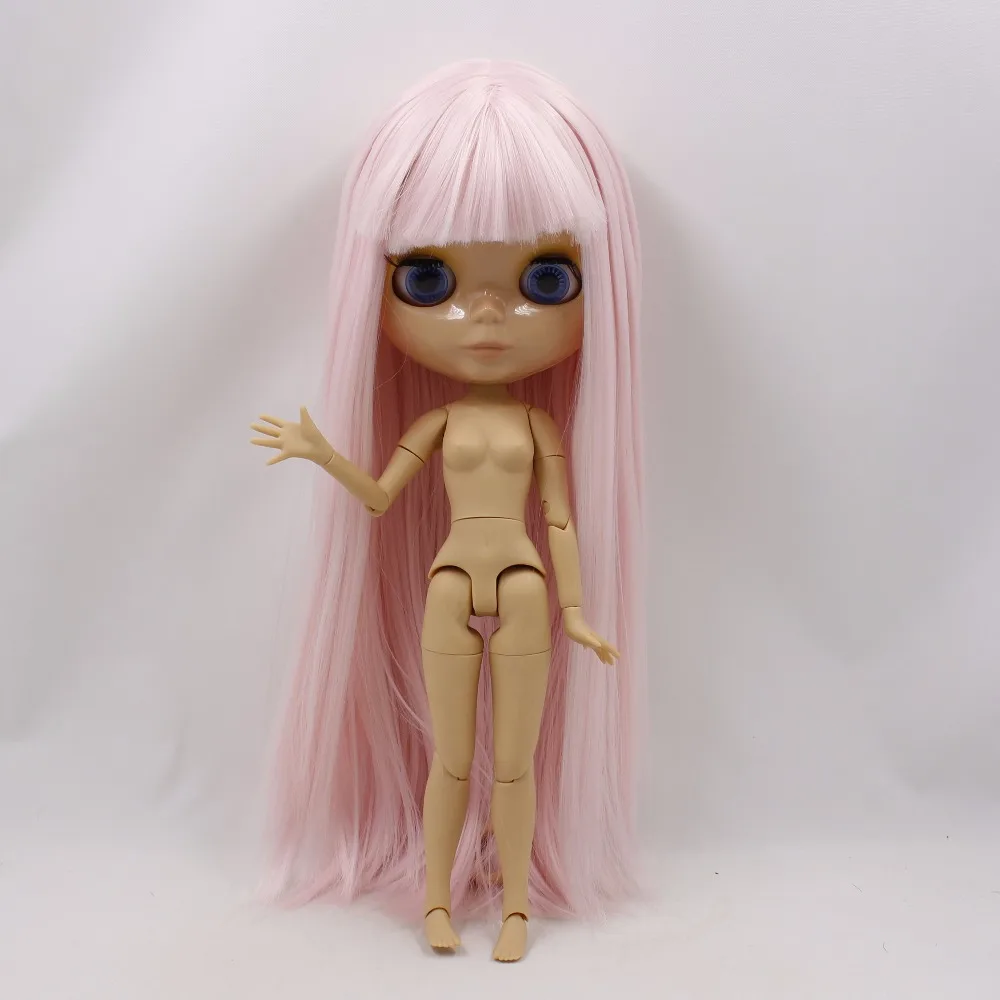 Ледяная кукла DBS Blyth 1/6 bjd прямые бледно розовые волосы загар кожа тела Сияющее