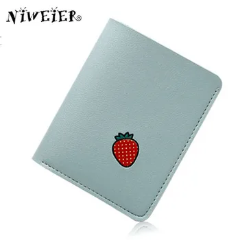 

JULICXYJ Brand Cute Sweet Cherry Strawberry Woman's Purse 2017 New Fashion Girl Teenager Small Mini Leather Wallet Card Bags