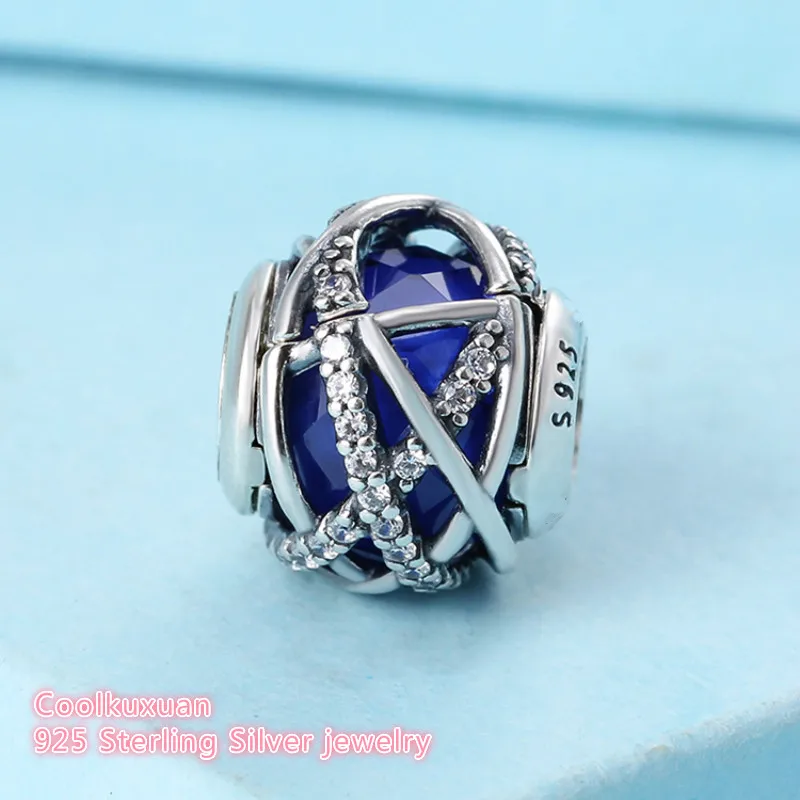 Winter Original 925 Sterling Silver Galaxy Charm, Royal Blue Crystal & Clear CZ Beads Fit Pandora Charms Bracelet Diy Winter Original 925 Sterling Silver Galaxy Charm, Royal Blue Crystal & Clear CZ Beads Fit Pandora Charms Bracelet Diy