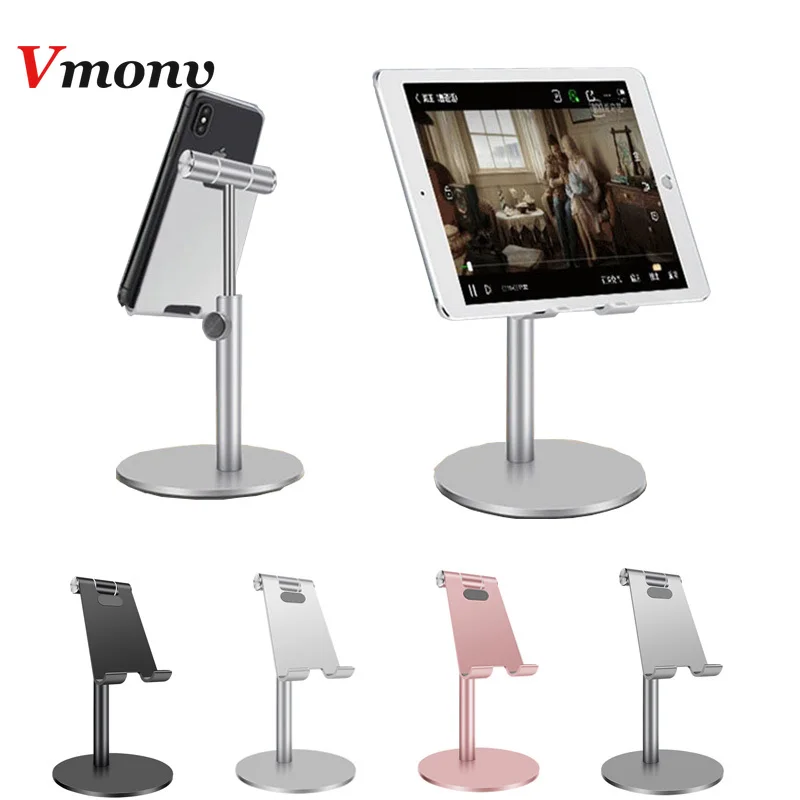 

Aluminum Alloy Tablet Phone Stand for Ipad Height Angle Adjustable Desktop Free Lifting Mobile Phone Holder for iPhone X Xs 8