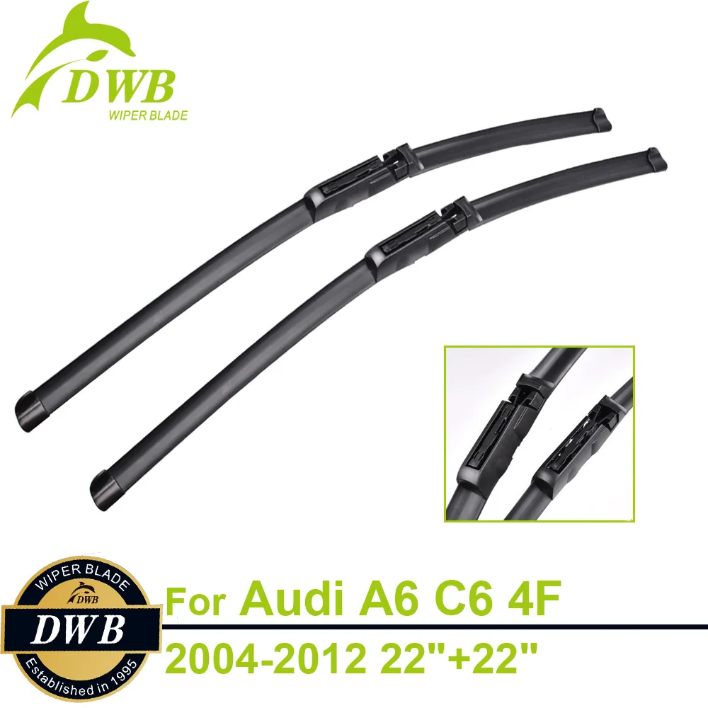 

Wiper Blades for Audi A6 C6 4F 2004-2012 22"+22", 2pcs Free Shipping, Bracketless Wipers