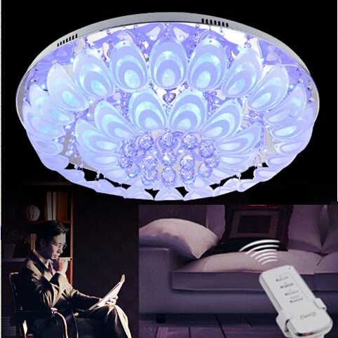 

free shipping best selling modern simple crystal ceiling chandelier lights with Name Brand Dia80*H26cm,with remote