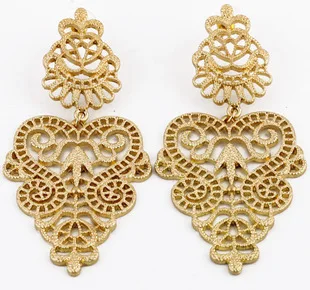 Euramerican style vintage pattern hollow out sparkling drop earrings | Украшения и аксессуары