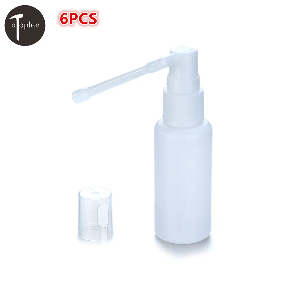 Universal 6PCS 30ml Plastic Nasal Throat Fine Mist Spray Bottle Pump Sprayer 360 Degrees Rotating Bar