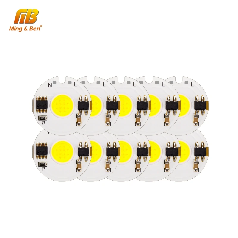 

[MingBen] 10pcs LED COB Chip Smart IC Light 12W 9W 7W 5W 3W AC220V 230V DIY For LED Spotlight Floodlight Full Spectrum for Plant