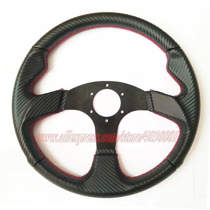 

14 inch Tuning Car Universal Racing Steering Wheel Carbon Fiber Flat Style 350mm Sport Car Steering Wheel