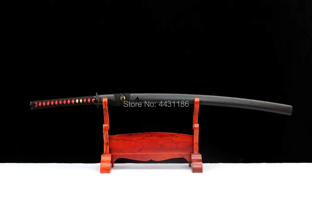 Handmade Japanese Samurai Sword Katana Full Tang High Carbon Steel Red Blade Sharp Home Decoration Collection Real Knife Swords