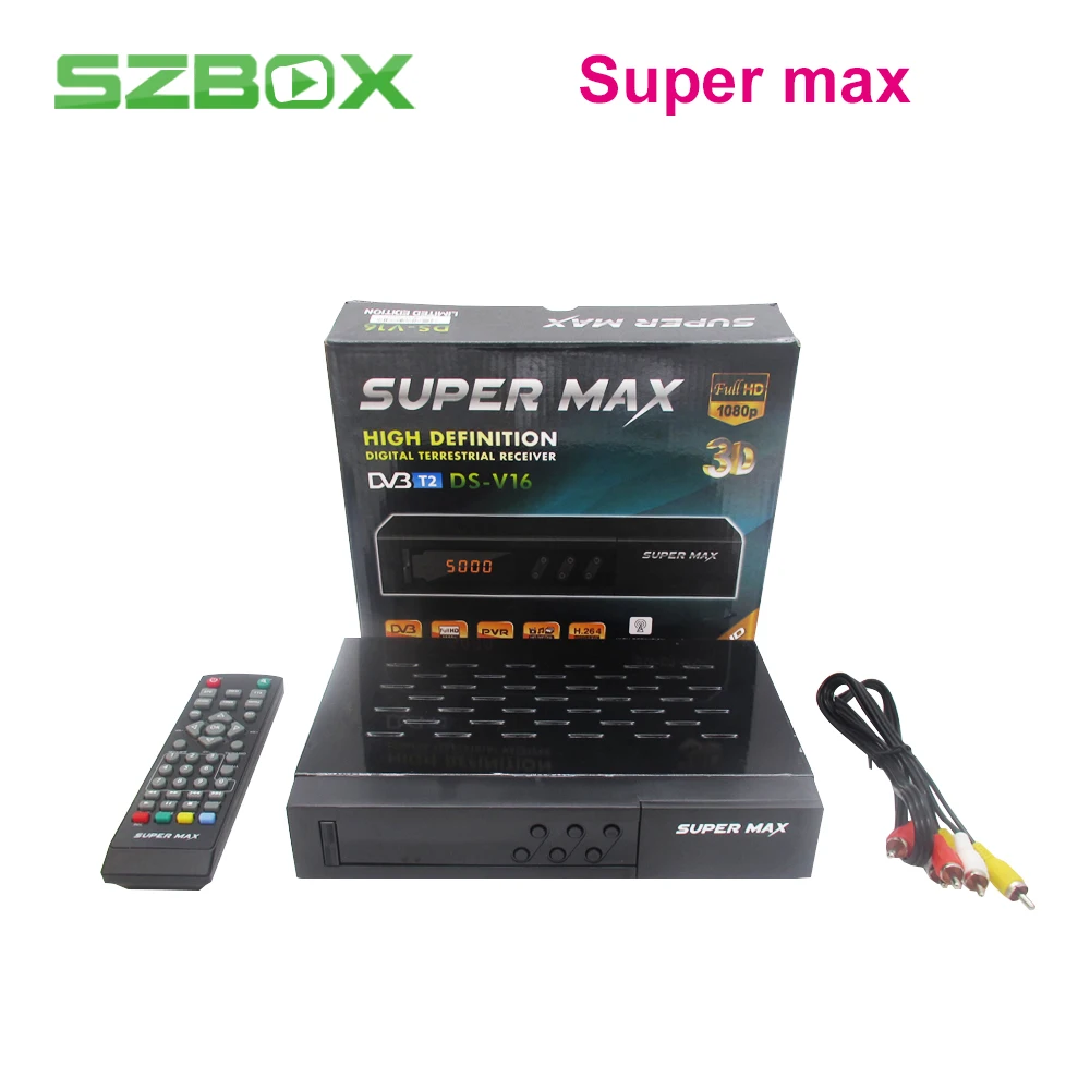 SUPER MAX Satellite TV Receiver for Europe USB2.0 DVB-T2 H.264 HDTV Smart TV Box with Free to Air Digital TV BOX super max