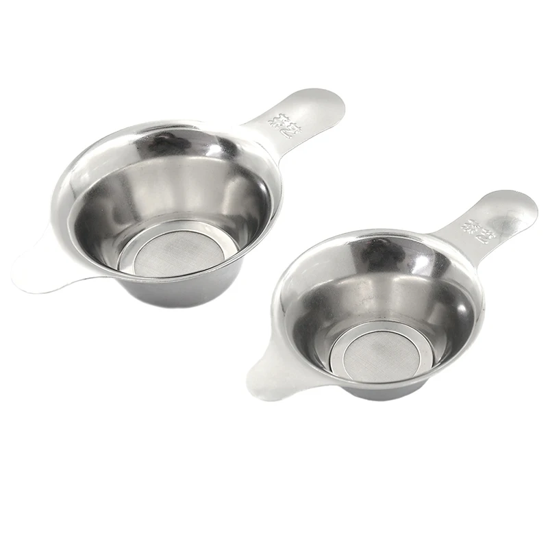 

2Sizes Stainless Steel Tea Strainer Fine Mesh Chinese Kungfu Tea Leaf Funnel Filter
