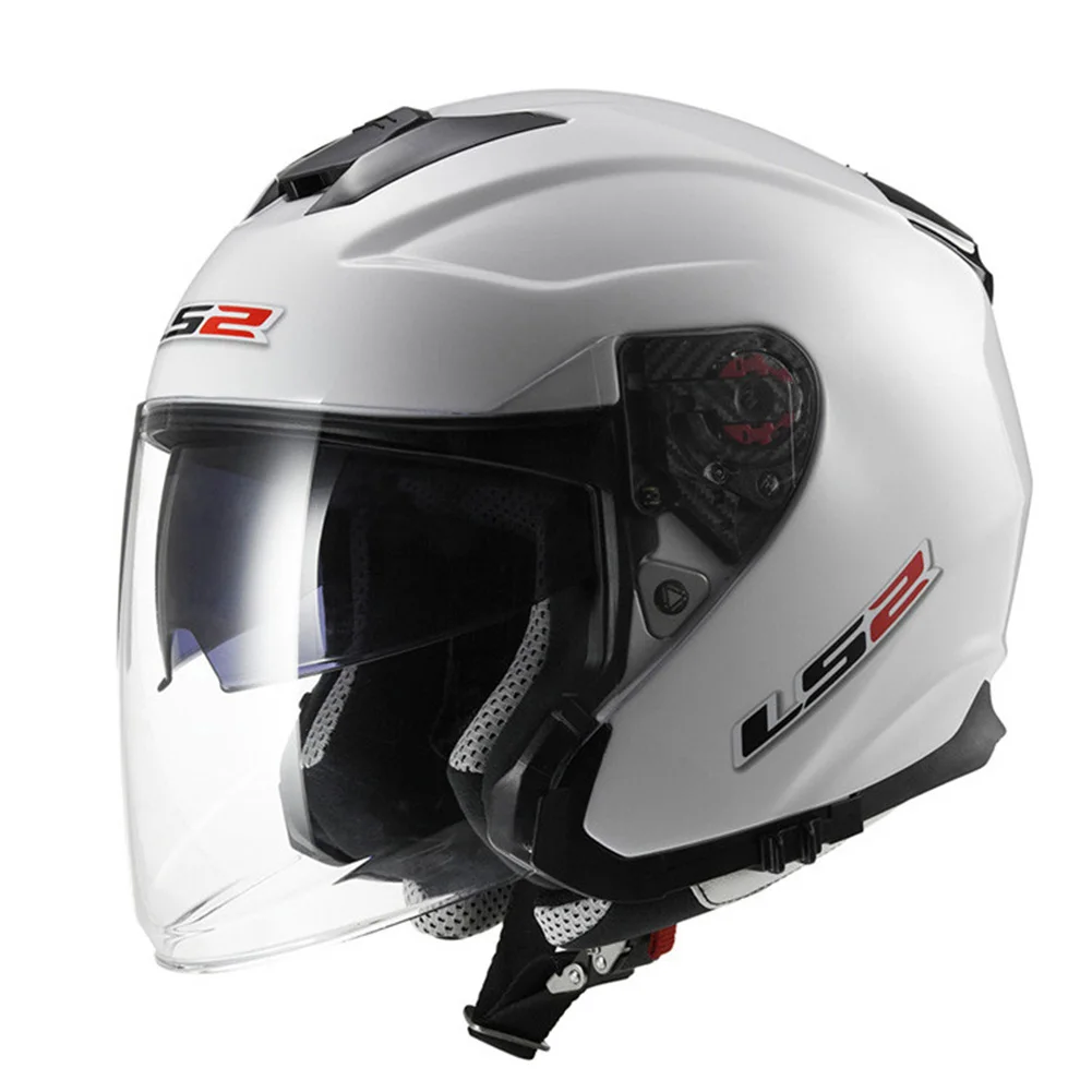 LS2 Infinity Jet мотоциклетный шлем 3/4 с открытым лицом скутер шлем Moto Casco cask Capacete ls2 - Цвет: Solid White