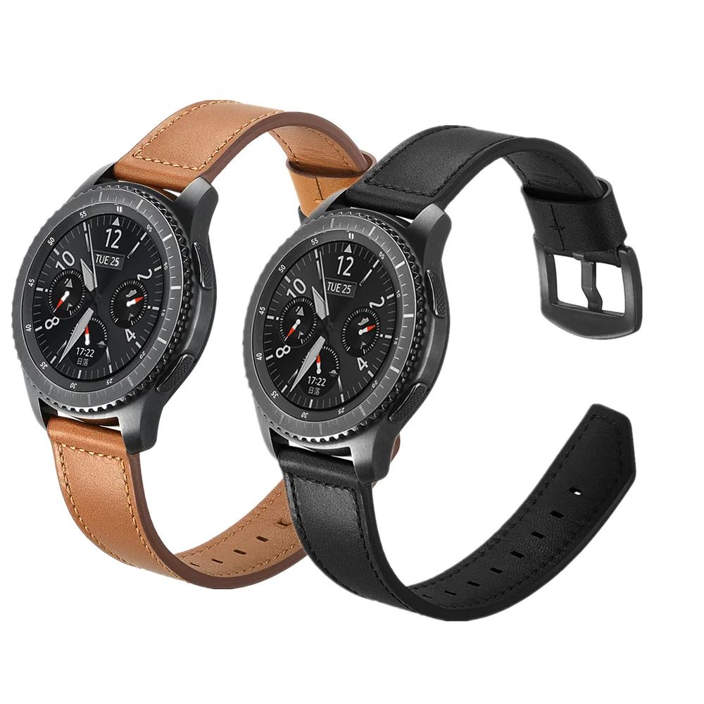 For Samsung Gear S3 S2 Bracelet Frontier/Classic Band Genuine Leather Replacement Watch Wrist 20 22mm | Наручные часы