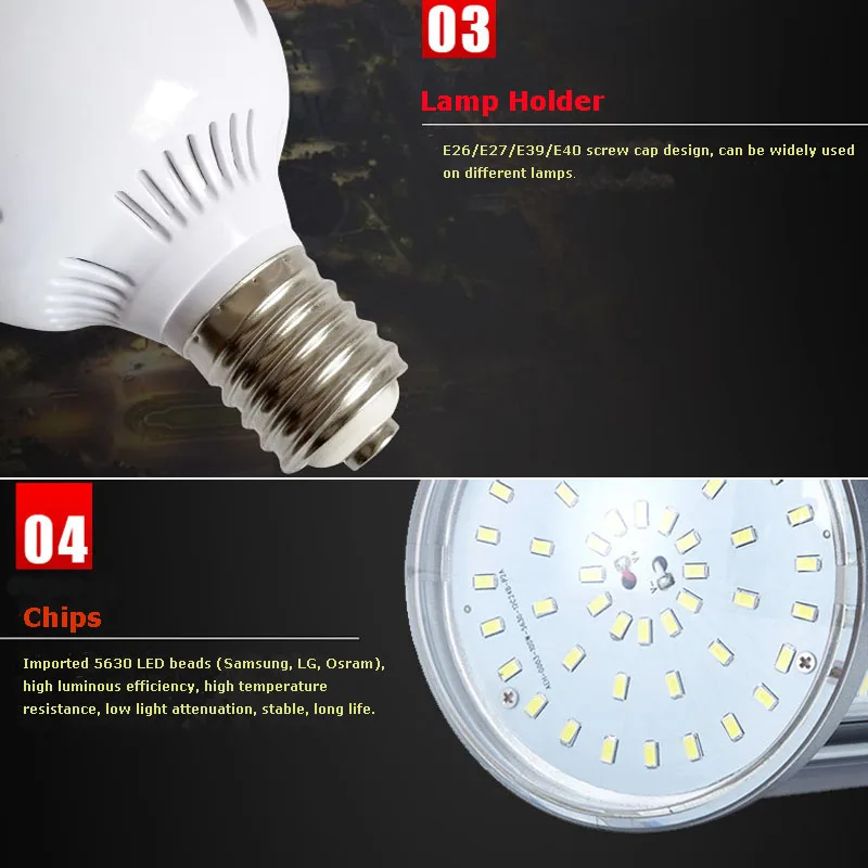 80W LED Corn Lamp,9600 Lumem,E26E27E39E40,for Street Lamps,Garden Lights,Warehouses, 360degree,Super Bright (3)