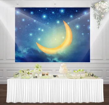 

HUAYI Beautiful starry sky moon photography Newborn Baby backdrop background for kids childrens birthday party xt-7469