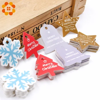 

100PCS Colorful Multi Style Christmas Series Wedding Birthday Paper Tags DIY Crafts Hang Tag Labels Gift Wrapping Decor Supplies