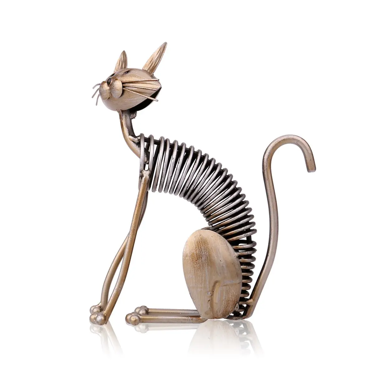 Tooarts Металлическая статуэтка железное художественное украшение в форме кошки рукоделие художественная Статуэтка художественное украшение Современное украшение дома орнамент