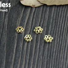 Uglyless Настоящее серебро 925 проба мини-цветы фурнитура для бусин ювелирные изделия DIY полые цветочные результаты Мини Ручной работы Бусины